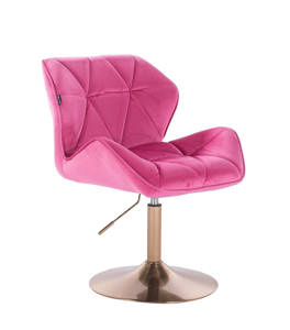 FOTEL HR111N ZŁOTA BAZA MALINOWY WELUR