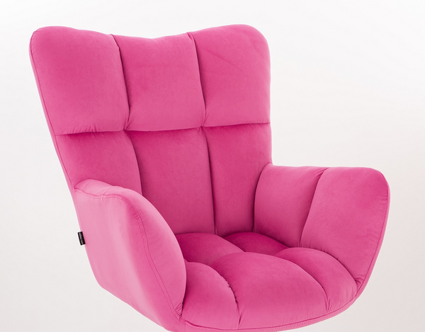 FOTEL HR650N MALINOWY WELUR CZARNA PODSTAWA