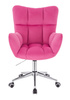 FOTEL HR650K MALINOWY WELUR CHROMOWANA PODSTAWA