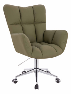 HOKER HR650K KHAKI EKOSKÓRA PREMIUM SOFT CHROMOWANA PODSTAWA