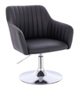 FOTEL HR190N CZARNY CHROMOWANA PODSTAWA