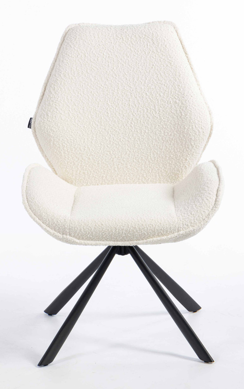 FOTEL HR350 PAJĄK KREMOWY BARANEK CZARNA PODSTAWA