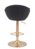 FOTEL HR948W CZARNY EKOSKÓRA ZŁOTA PODSTAWA