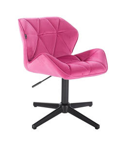 FOTEL HR111CROSS MALINOWY WELUR CZARNA PODSTAWA