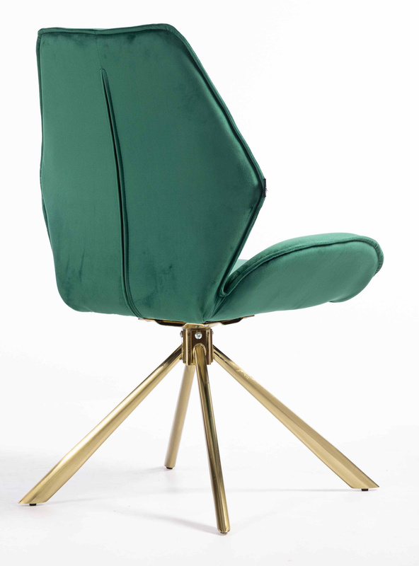 FOTEL HR350 PAJĄK BUTELKOWA ZIELEŃ WELUR ZŁOTA PODSTAWA