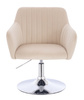 FOTEL HR190N KREMOWY WELUR CHROMOWANA PODSTAWA