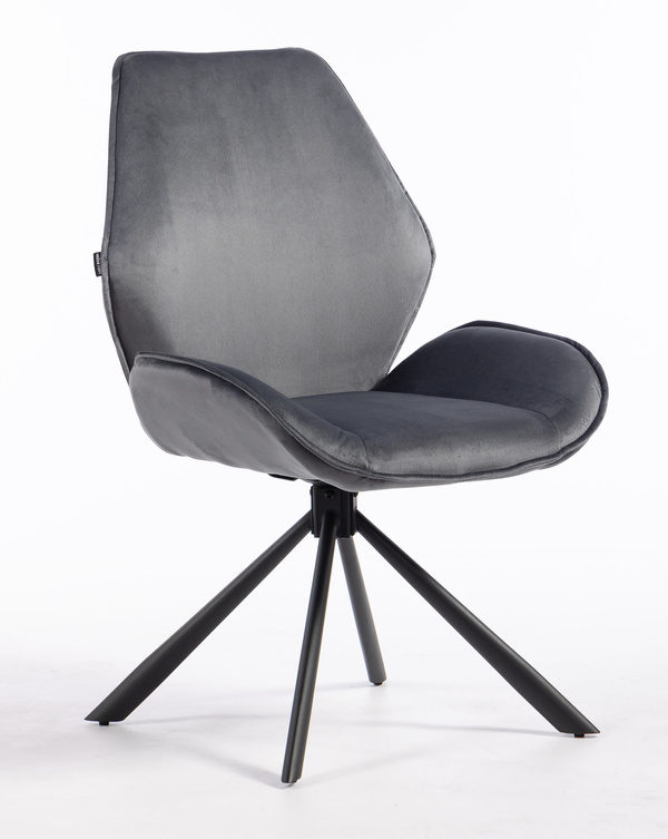 FOTEL HR350 PAJĄK GRAFITOWY WELUR CZARNA PODSTAWA