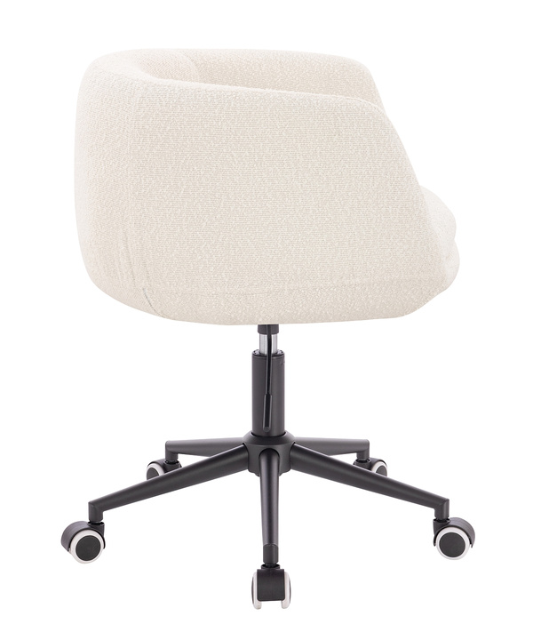 FOTEL HR333K KREMOWY BARANEK CZARNA PODSTAWA