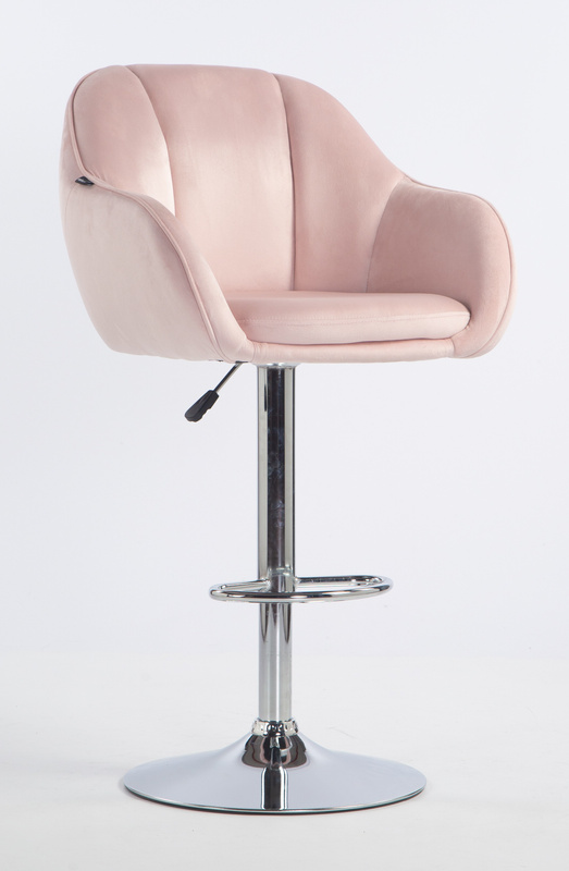 HOKER HR2055W PUDROWY RÓŻ WELUR CHROMOWANA PODSTAWA