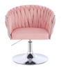 FOTEL HR750N PUDROWY RÓŻ WELUR CHROMOWANA PODSTAWA