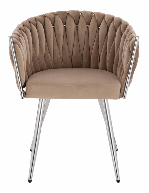 HR750 KRZESŁO CHROMOWANE NOGI LATTE WELUR