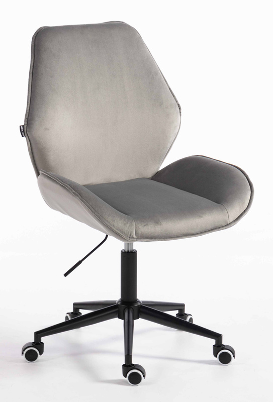 FOTEL HR350K STALOWY WELUR CZARNA PODSTAWA