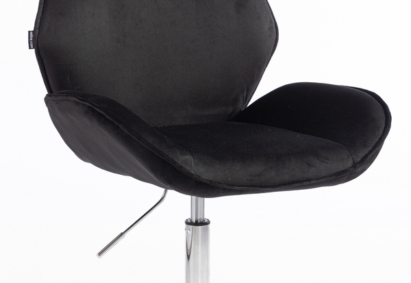 FOTEL HR350K CZARNY WELUR CHROMOWANA PODSTAWA
