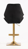 FOTEL HR350KW CZARNY WELUR ZŁOTA PODSTAWA