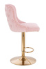 FOTEL HR940W PUDROWY RÓŻ WELUR ZŁOTA PODSTAWA