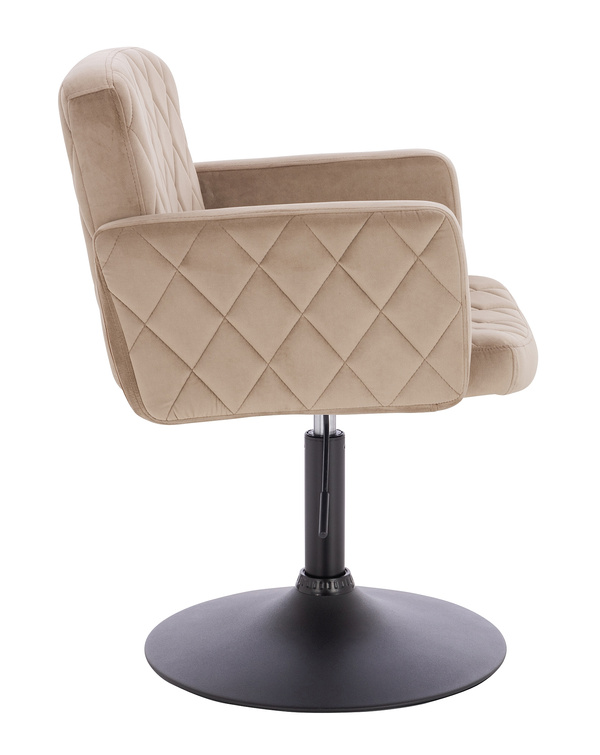 FOTEL HR802N LATTE WELUR CZARNA PODSTAWA