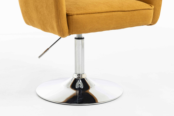 HOKER HR250N ŻÓŁTY CURRY PREMIUM CORD SZTRUKS CHROMOWANA PODSTAWA