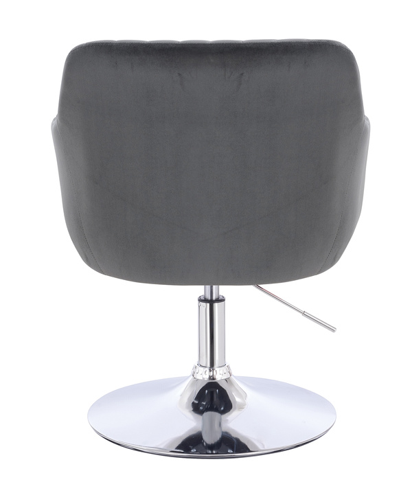 FOTEL HR190N GRAFITOWY WELUR CHROMOWANA PODSTAWA