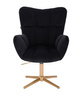 FOTEL HR650CROSS CZARNY WELUR ZŁOTA PODSTAWA