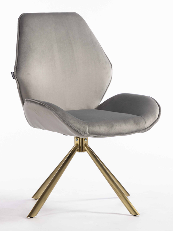 FOTEL HR350 PAJĄK STALOWY WELUR ZŁOTA PODSTAWA