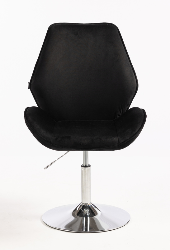 FOTEL HR350N CZARNY WELUR CHROMOWANA PODSTAWAN