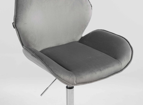 FOTEL HR350N STALOWY WELUR CHROMOWANA PODSTAWA