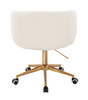 FOTEL HR333K KREMOWY BARANEK ZŁOTA PODSTAWA