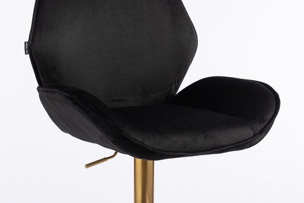 FOTEL HR350W CZARNY WELUR ZŁOTA PODSTAWA