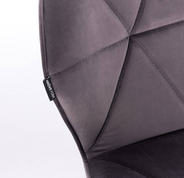 FOTEL HR111W GRAFITOWY WELUR CZARNY MAT