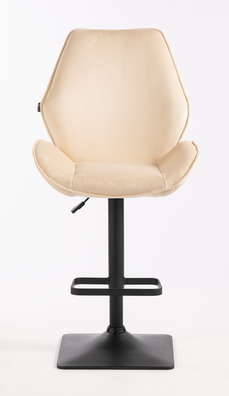 FOTEL HR350KW KREMOWY WELUR CZARNA PODSTAWA