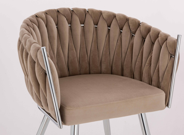 HR750 KRZESŁO CHROMOWANE NOGI LATTE WELUR