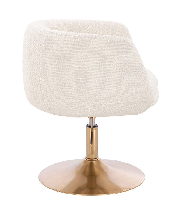 FOTEL HR333N KREMOWY BARANEK ZŁOTA PODSTAWA