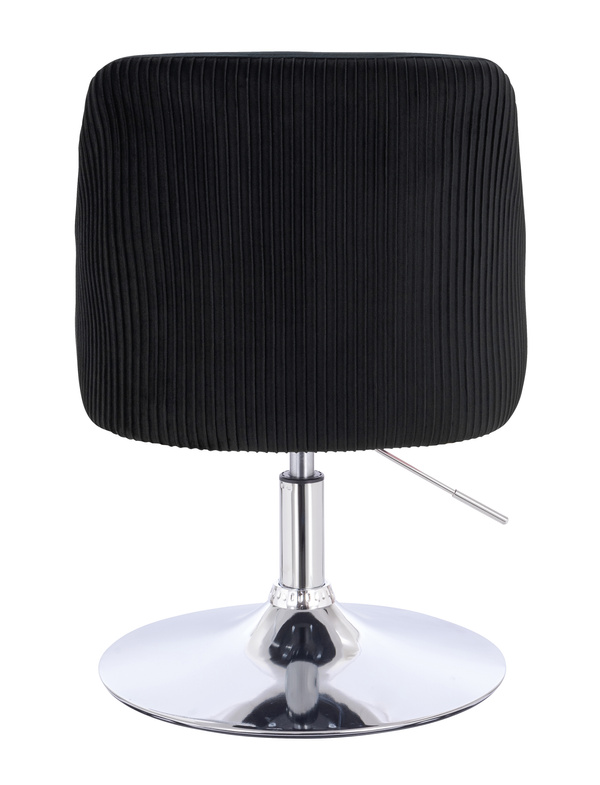 FOTEL HR920N CZARNY WELUR CHROMOWANA PODSTAWA