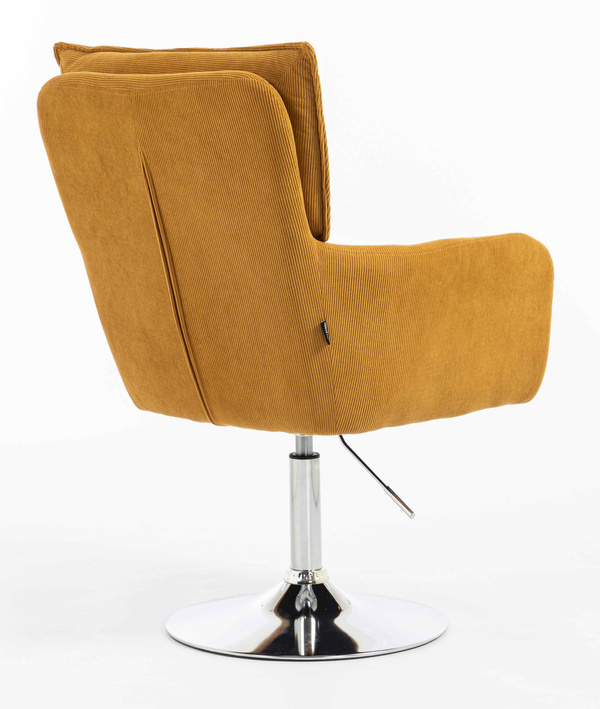 HOKER HR250N ŻÓŁTY CURRY PREMIUM CORD SZTRUKS CHROMOWANA PODSTAWA