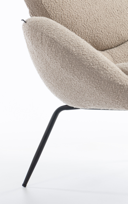 FOTEL HR2045 LATTE BARANEK CZARNA PODSTAWA