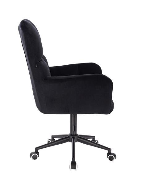 FOTEL HR650K CZARNY WELUR CZARNA PODSTAWA