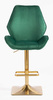 FOTEL HR350KW BUTELKOWA ZIELEŃ WELUR ZŁOTA PODSTAWA