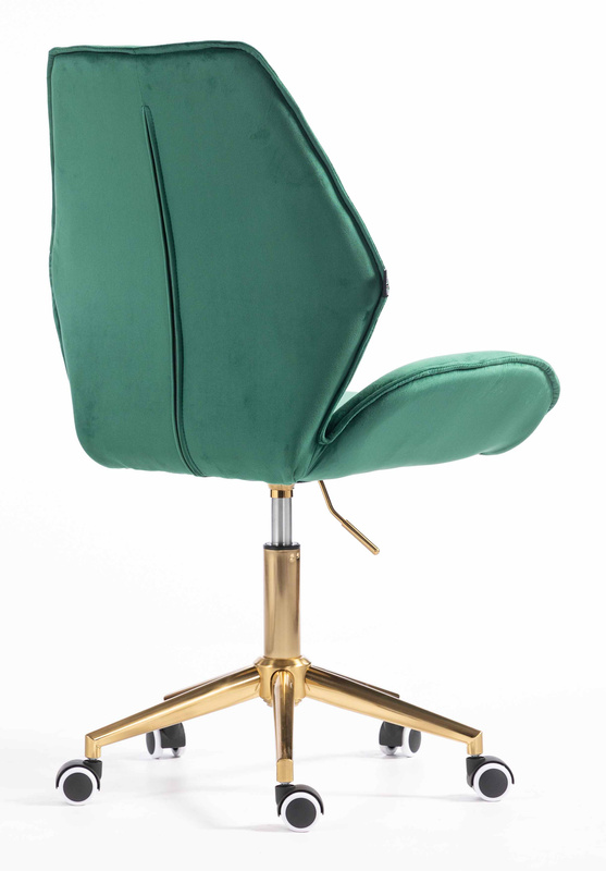 FOTEL HR350K BUTELKOWA ZIELEŃ WELUR ZŁOTA PODSTAWA
