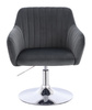FOTEL HR190N GRAFITOWY WELUR CHROMOWANA PODSTAWA