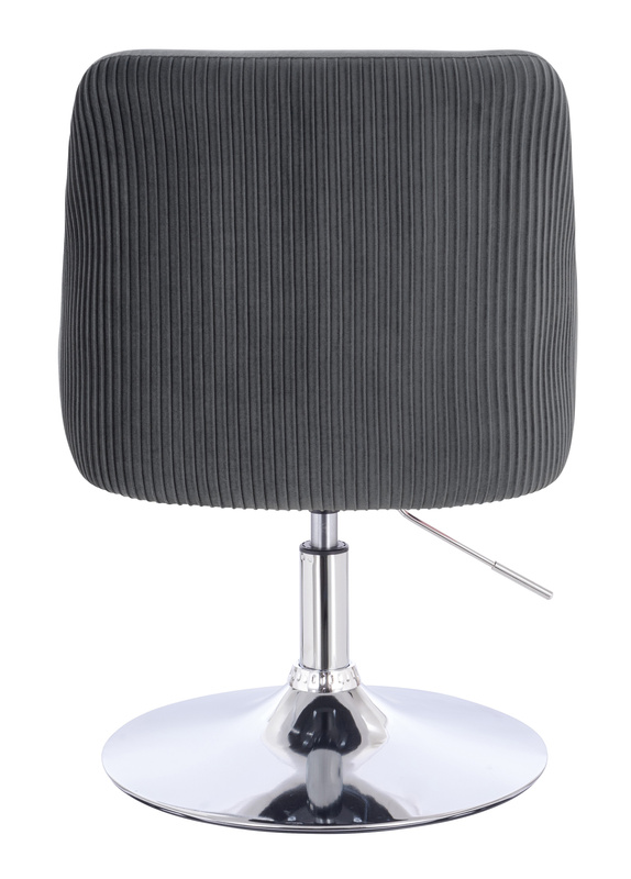 FOTEL HR920N GRAFITOWY WELUR CHROMOWANA PODSTAWA