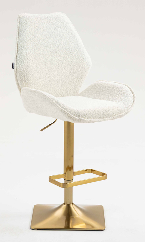 FOTEL HR350KW KREMOWY BARANEK ZŁOTA PODSTAWA