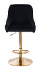 FOTEL HR920W CZARNY WELUR ZŁOTA PODSTAWA