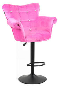 FOTEL HR804CW MALINOWY WELUR CZARNA PODSTAWA