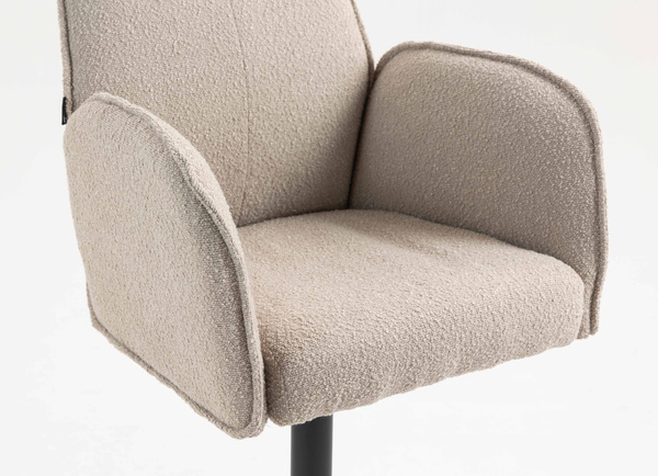 FOTEL HR280W LATTE BARANEK CZARNA PODSTAWA