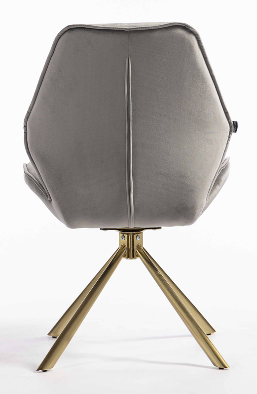 FOTEL HR350 PAJĄK STALOWY WELUR ZŁOTA PODSTAWA