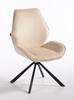 FOTEL HR350 PAJĄK KREMOWY WELUR CZARNA PODSTAWA