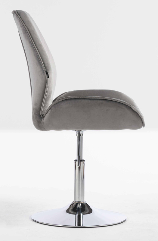 FOTEL HR350N STALOWY WELUR CHROMOWANA PODSTAWA