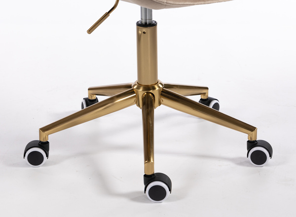 FOTEL HR350K LATTE WELUR ZŁOTA PODSTAWA