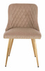 HR940 KRZESŁO ZŁOTE NOGI LATTE WELUR