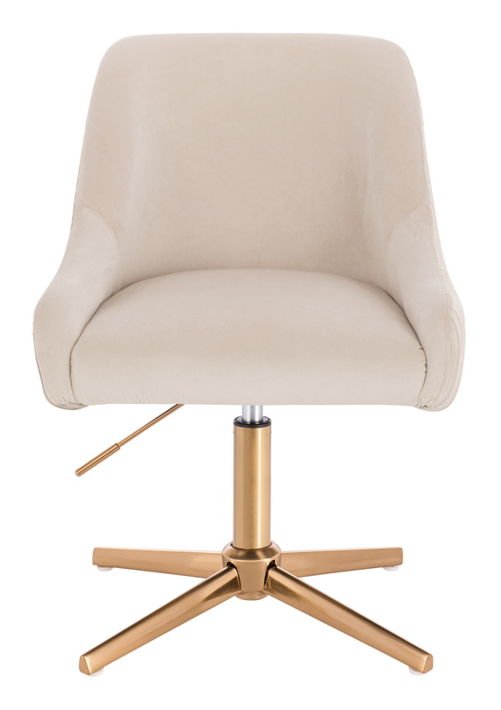 FOTEL HR920CROSS KREMOWY WELUR ZŁOTA PODSTAWA